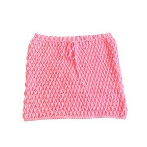 Pink Crochet Women's Skirt